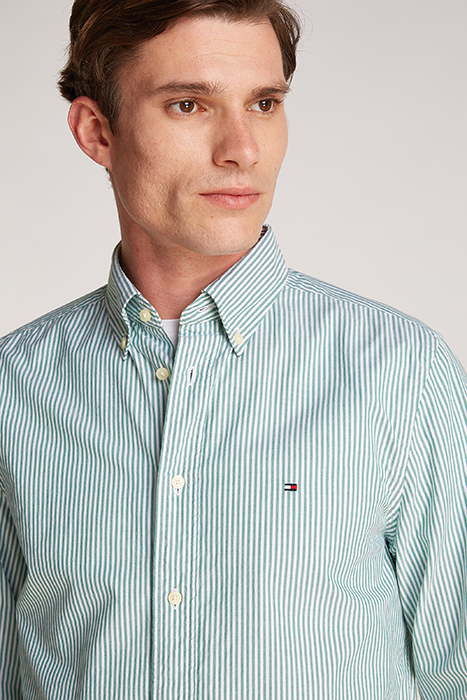 FLEX POPLIN CASUAL SHIRT RELAXED FIT GREEN/WHITE 6