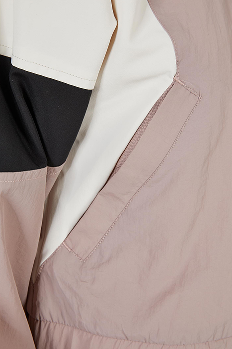 LADIES SHORT 3-TONE CRINKLE JACKET DUSKROSE/WHITESAND/BLACK 10