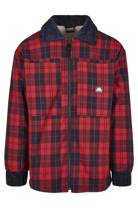SOUTHPOLE CHECK FLANNEL SHERPA JACKET RED 4