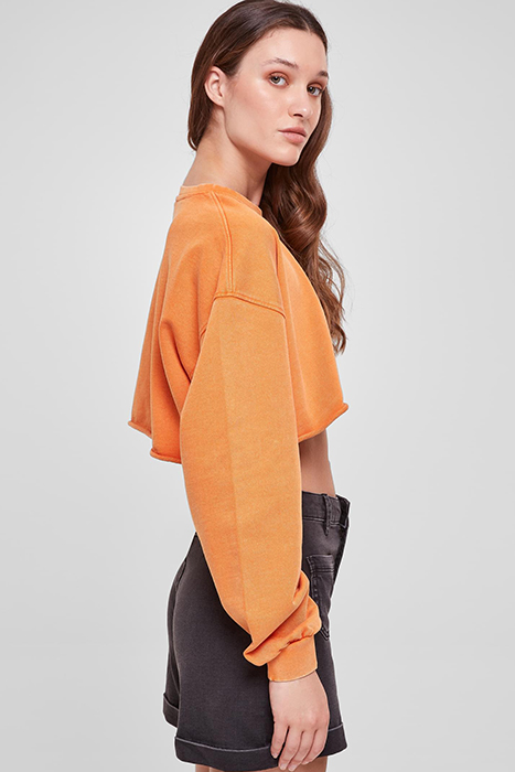 LADIES CROPPED FLOWER EMBROIDERY TERRY CREWNECK VINTAGEORANG 7