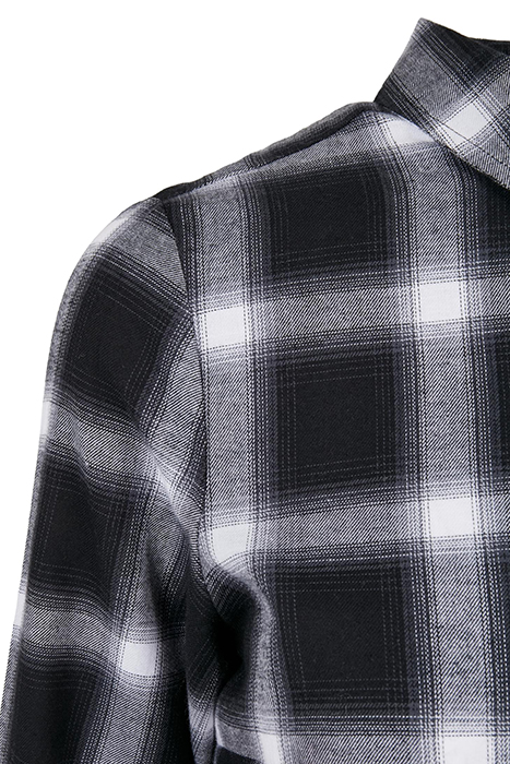 LADIES COTTON CHECK SHIRT DRESS BLACK/WHITE 9