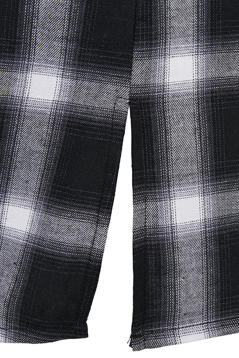 LADIES COTTON CHECK SHIRT DRESS BLACK/WHITE 10