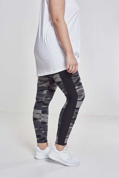 LADIES CAMO STRIPE LEGGINGS DARKCAMO/BLK 9