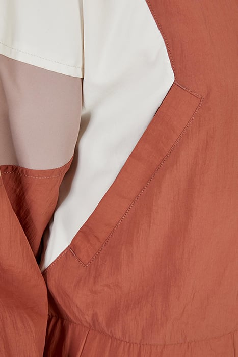LADIES SHORT 3-TONE CRINKLE JACKET TERRACOTTA/WHITESAND/DUSK 10