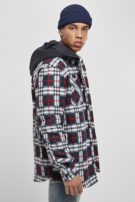 HOODED POLAR FLEECE OVERSHIRT MIDNIGHTNAVY/RED 7