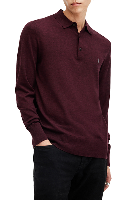 MODE MERINO LS POLO MARS RED 5