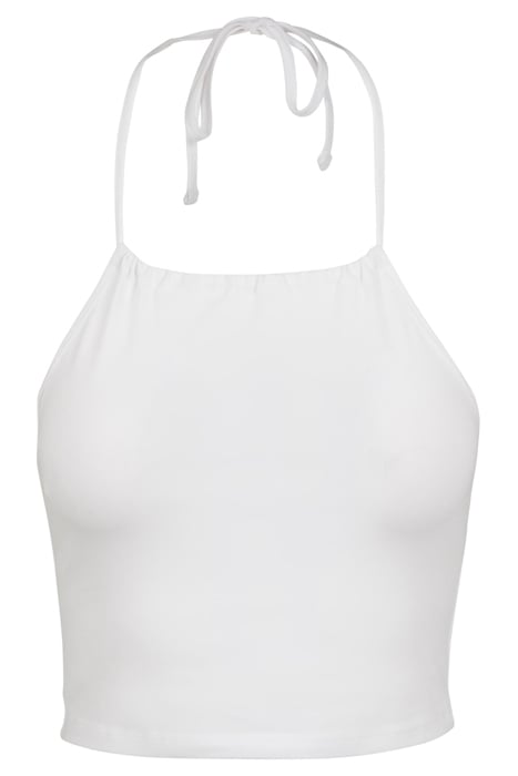 LADIES CROPPED NECKHOLDER TOP WHITE 4