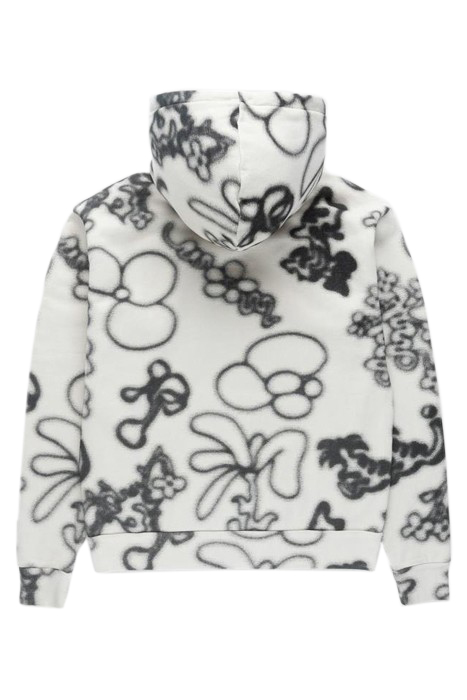 NTS X HIGHSNOBIETY – FLEECE FLOWER HOODIE IVORY/BLACK 4