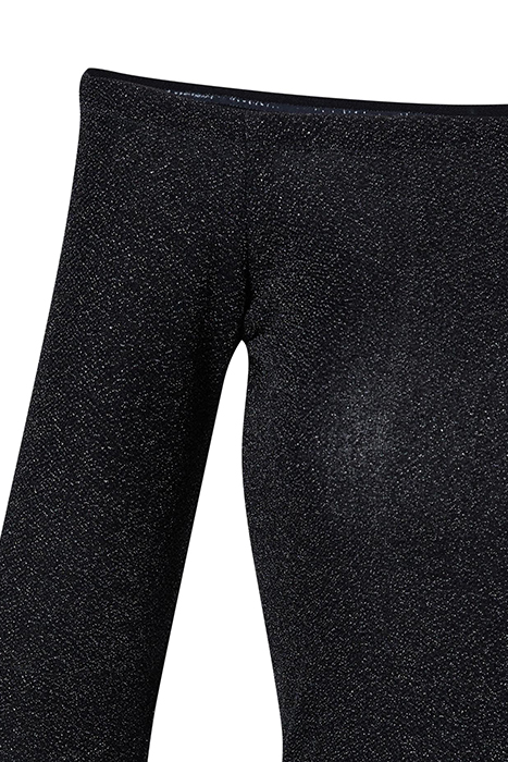 LADIES OFF SHOULDER LONGSLEEVE GLITTER DRESS BLACK 8