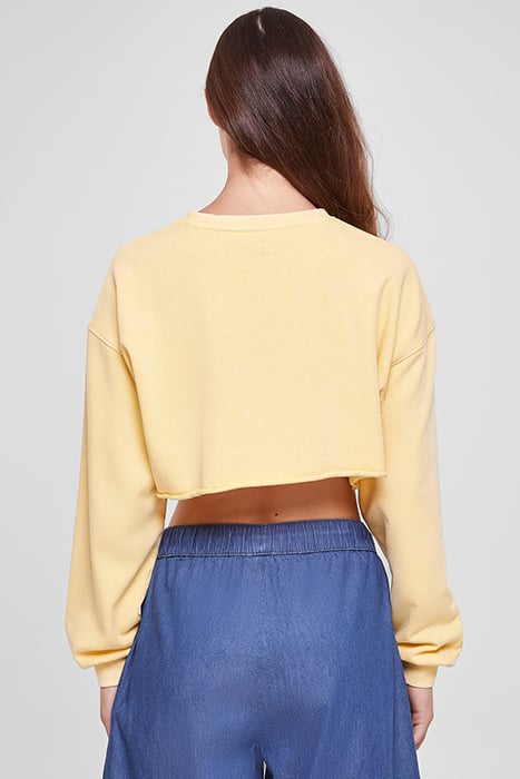 LADIES CROPPED FLOWER EMBROIDERY TERRY CREWNECK VINTAGESUN 2