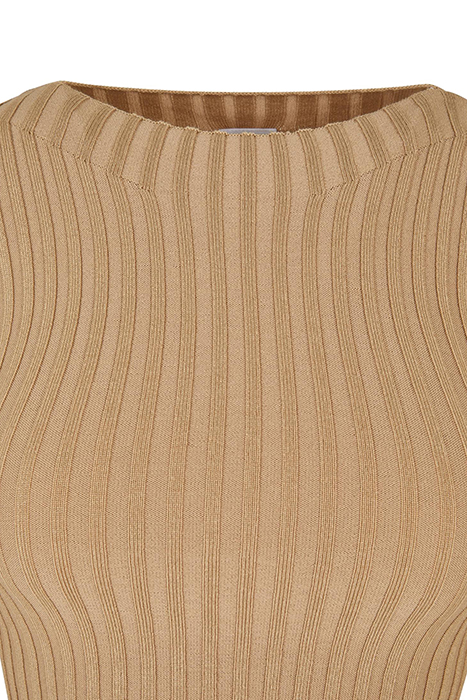 LADIES SHORT RIB KNIT TWISTED BACK SWEATER UNIONBEIGE 9