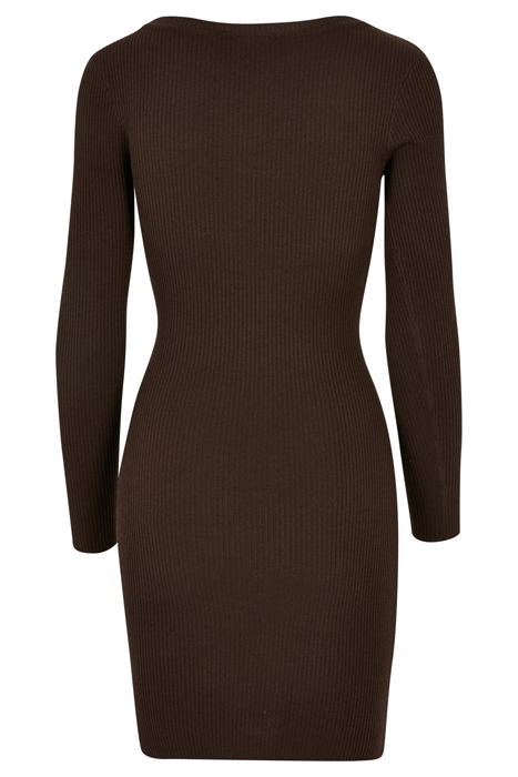 LADIES CUT OUT DRESS BROWN 5