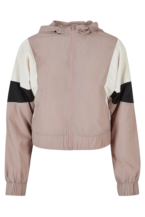 LADIES SHORT 3-TONE CRINKLE JACKET DUSKROSE/WHITESAND/BLACK 4