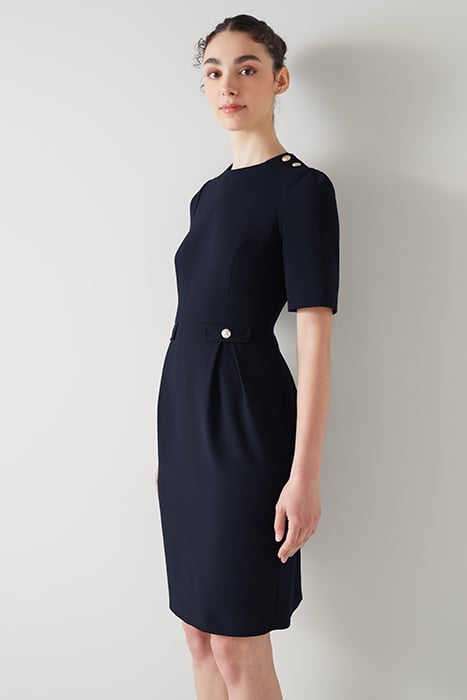 MARJORIE-BUTTON SHOULD MIDI DRESS NAVY 2