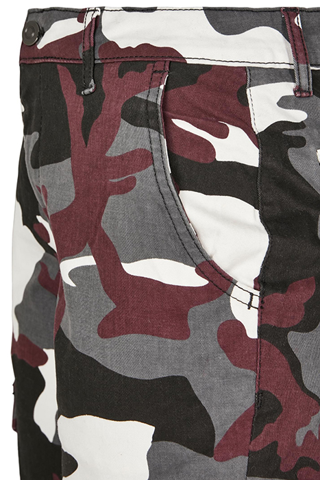 LADIES HIGH WAIST CAMO CARGO PANTS WINE CAMO 5