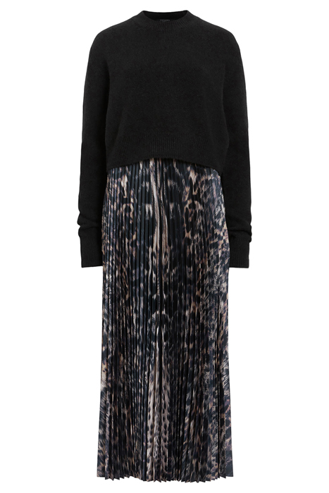 JINX PLEATED DRESS JINX TAUPE BROWN 3