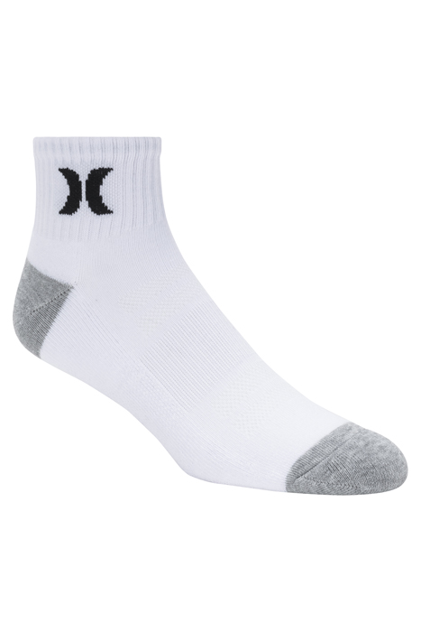 6PK MENS 1/2 TERRY QTR CREW WHITE/BLACK 2