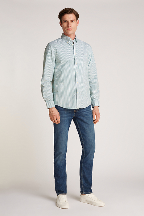 FLEX POPLIN CASUAL SHIRT RELAXED FIT GREEN/WHITE 2