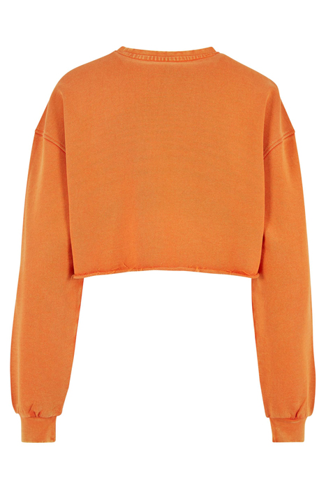 LADIES CROPPED FLOWER EMBROIDERY TERRY CREWNECK VINTAGEORANG 5