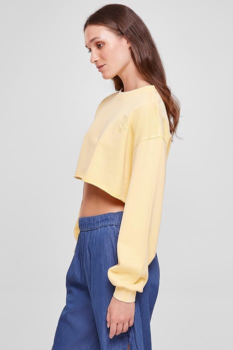 LADIES CROPPED FLOWER EMBROIDERY TERRY CREWNECK VINTAGESUN 6