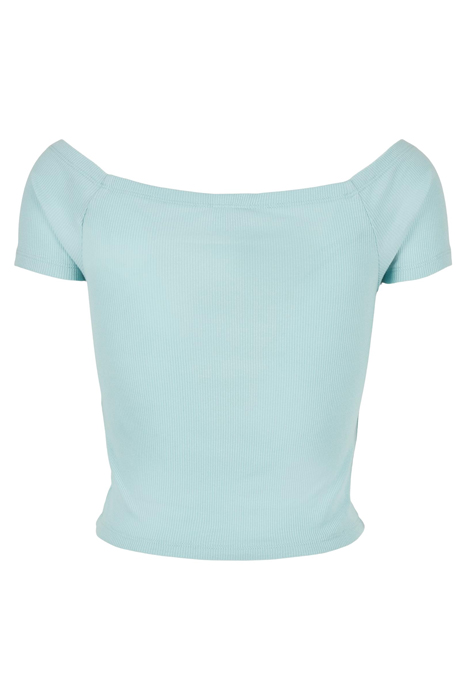 LADIES OFF SHOULDER RIB TEE SEABLUE 4