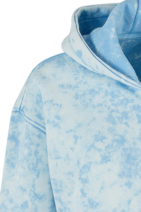 LADIES SHORT OVERSIZED TOWEL WASHED ZIP HOODY BALTICBLUE 9