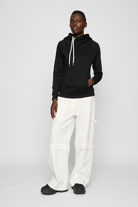 LADIES RAGLAN HIGH NECK HOODY BLACK 3