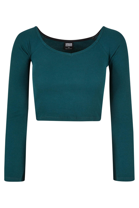 LADIES SHORT RIB WIDE V-NECK LONGSLEEVE JASPER 4