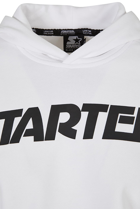 LADIES STARTER CROPPED HOODY WHITE 5