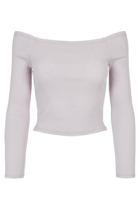 LADIES OFF SHOULDER RIB LONGSLEEVE SOFTLILAC 4