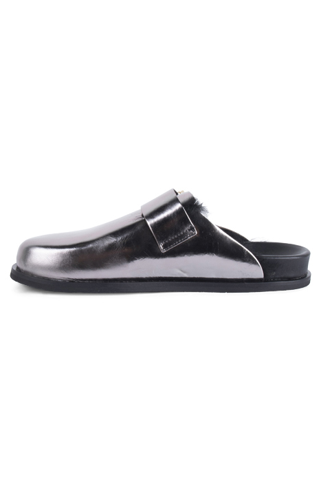 VENUS SHEARLING MULE MIRROR SILVER 3