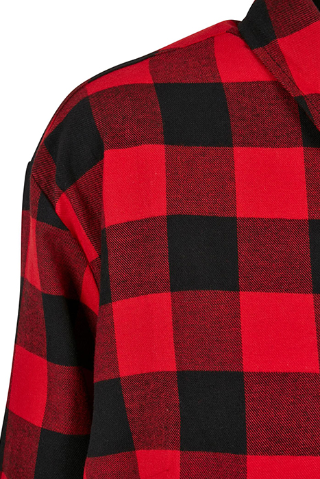 LADIES OVERSIZED CHECK FLANNEL SHIRT DRESS BLACK/RED 9