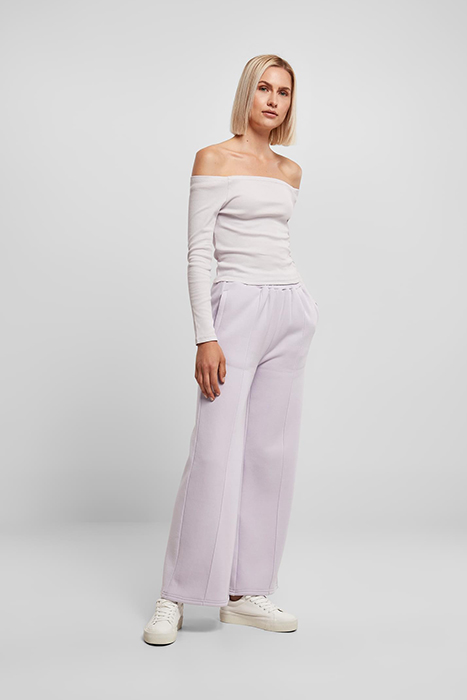 LADIES OFF SHOULDER RIB LONGSLEEVE SOFTLILAC 3