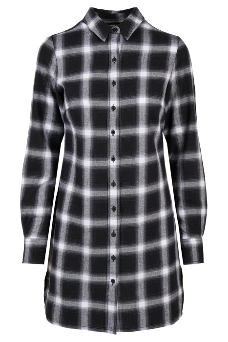 LADIES COTTON CHECK SHIRT DRESS BLACK/WHITE 4
