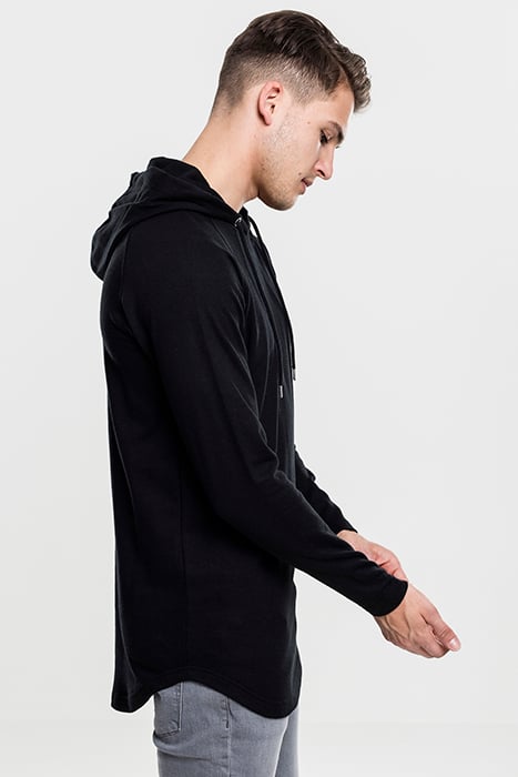 LONG SHAPED TERRY HOODY BLACK 7