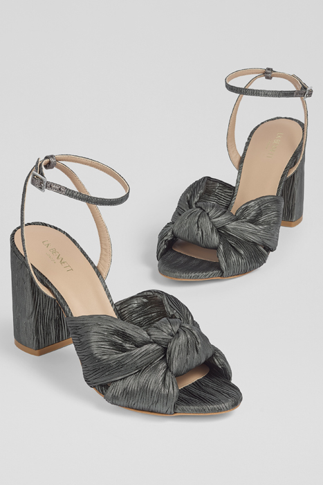 ELIANA KNOTTED SANDAL PEWTER 3