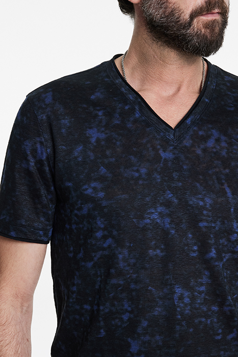 WOOSTER SLIM FIT SS LINENV-NECK MIDNIGHT 3