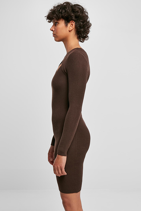 LADIES CUT OUT DRESS BROWN 6