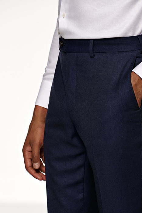 BLUE BIRD'S EYE SLIM LEG STRAIGHT TROUSERS 3