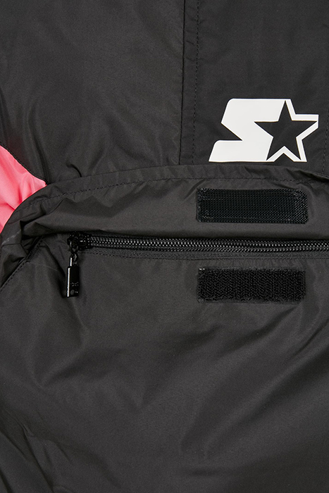 LADIES STARTER COLORBLOCK HALFZIP WINDBREAKER BLACK/PINKGRAP 10
