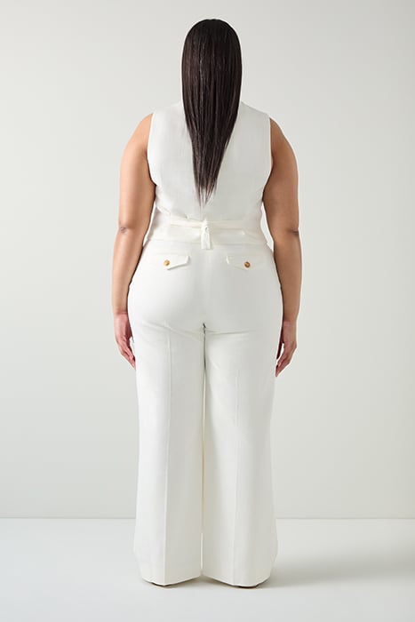 AMI WIDE WIDE-LEG & FLARED JEANS  ECRU 2