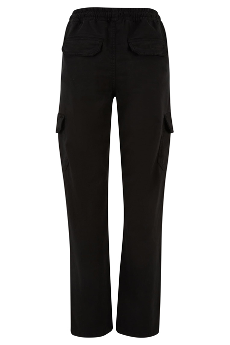 LADIES HIGH WAIST TWILL CARGO PANTS BLACK 5