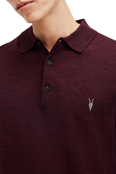 MODE MERINO LS POLO MARS RED 6