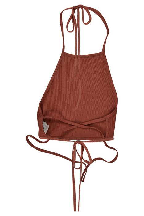 LADIES RIB TRAPEZE CROPPED TOP TERRACOTTA 5