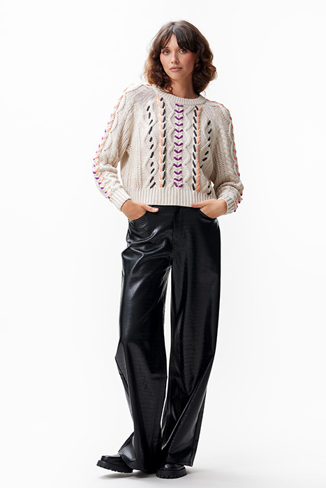 KNIT WITH CABEL PATTERN MOONBEAM 2