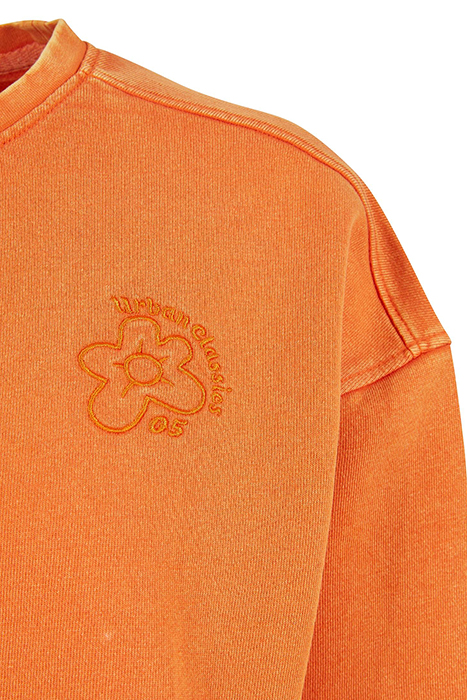 LADIES CROPPED FLOWER EMBROIDERY TERRY CREWNECK VINTAGEORANG 9