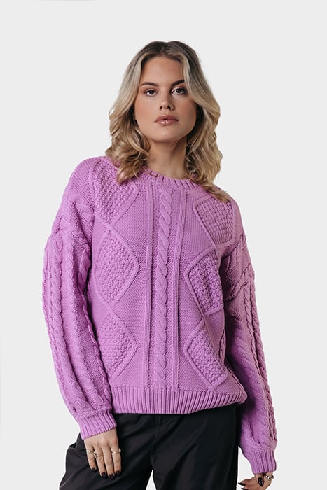 OLIVIA CABLE KNITWEAR SWEATER VIOLET PINK by Colourful Rebel