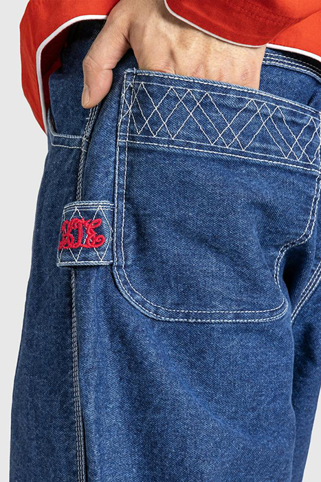 BODE – EMBROIDERED DENIM KNOLLY BROOK TROUSER INDIGO 4