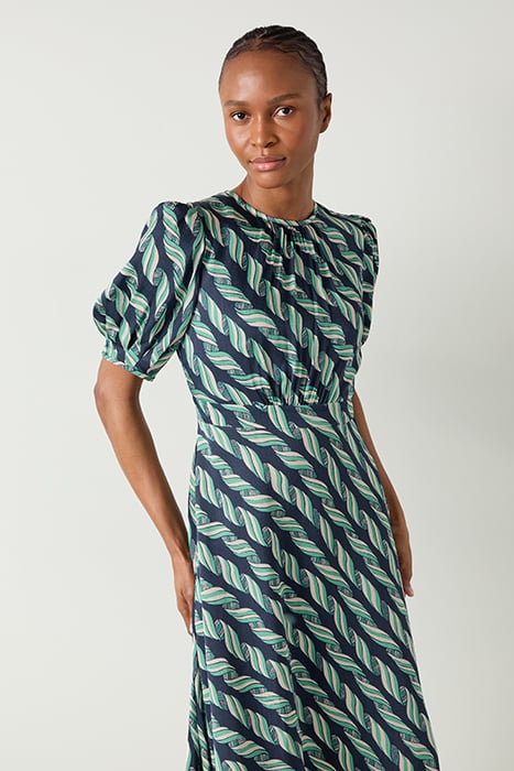 JEM RIBBON MIDI DRESS NAVY MULTICOLOR 5