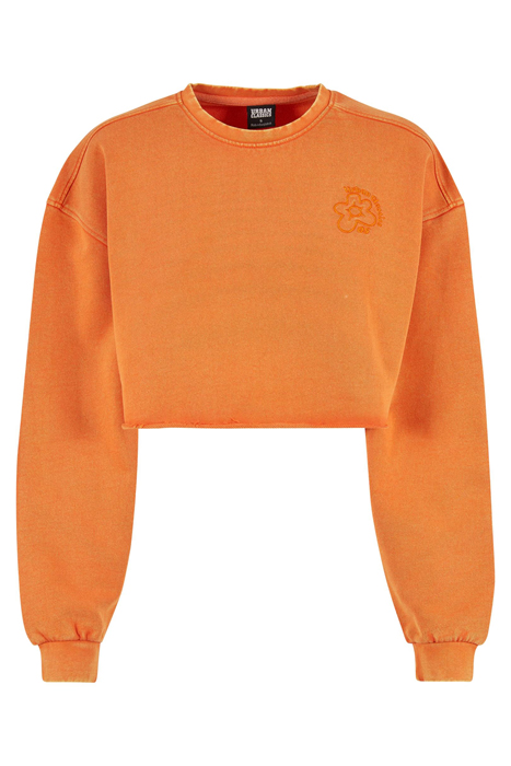 LADIES CROPPED FLOWER EMBROIDERY TERRY CREWNECK VINTAGEORANG 4